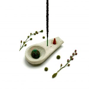 Brûleur d’encens en ciment - vert pastel - Sagrada Madre