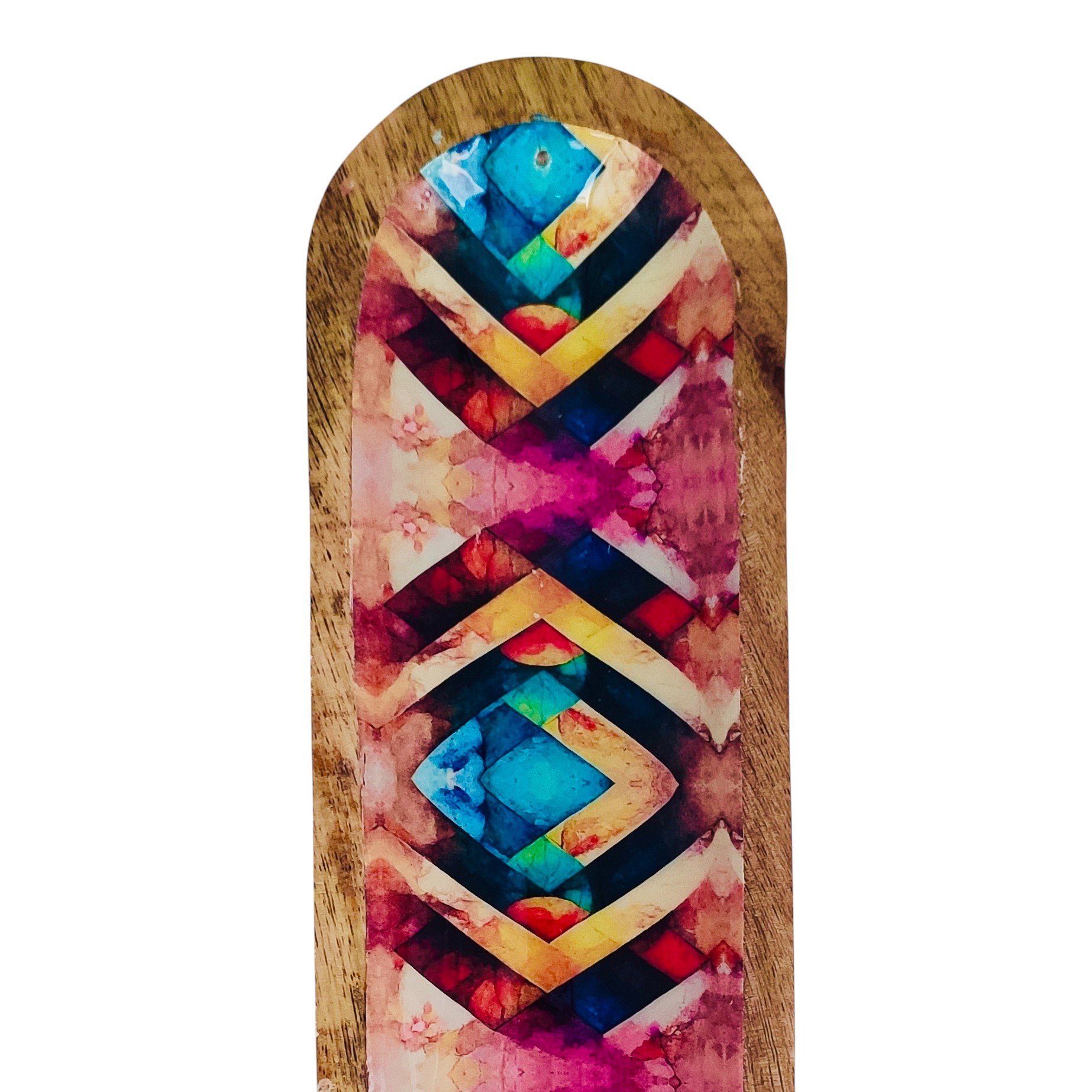 Porte-Encens en Bois Coloré – Design Artisanal (30x10 cm) - grand bateau de toutes les couleurs – Image 2