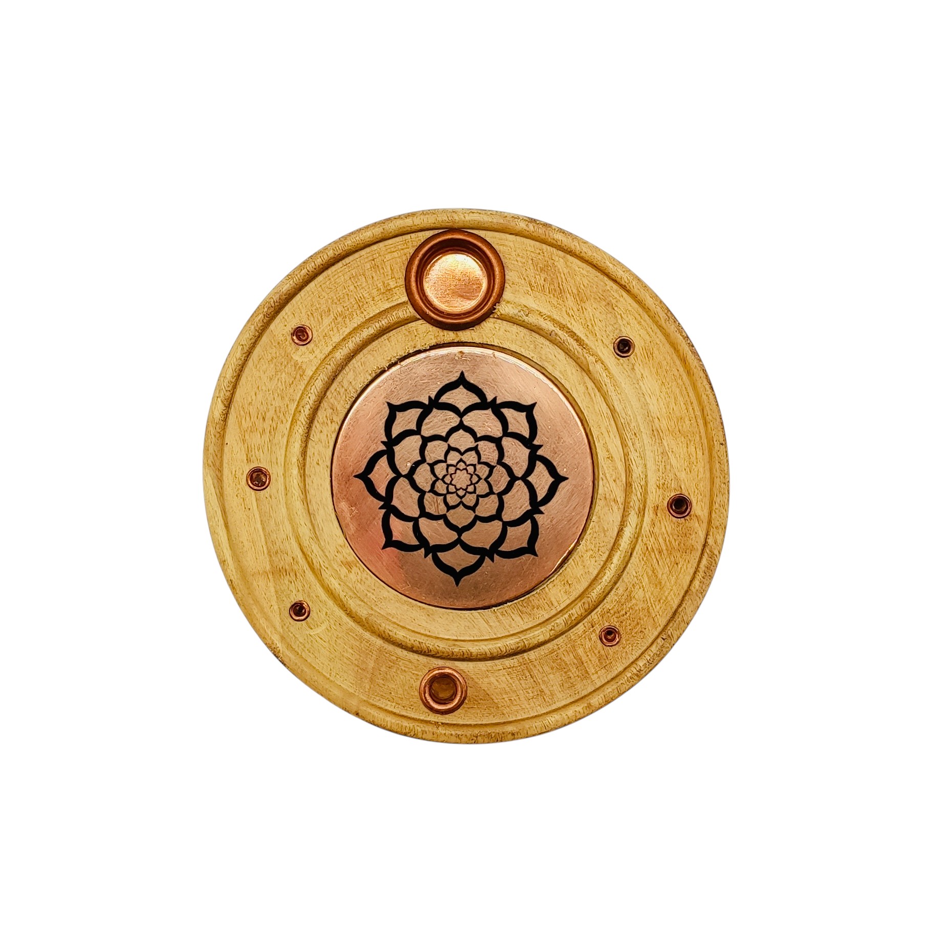 Porte-Encens Lotus – Bois de Manguier & Cuivre – Image 2