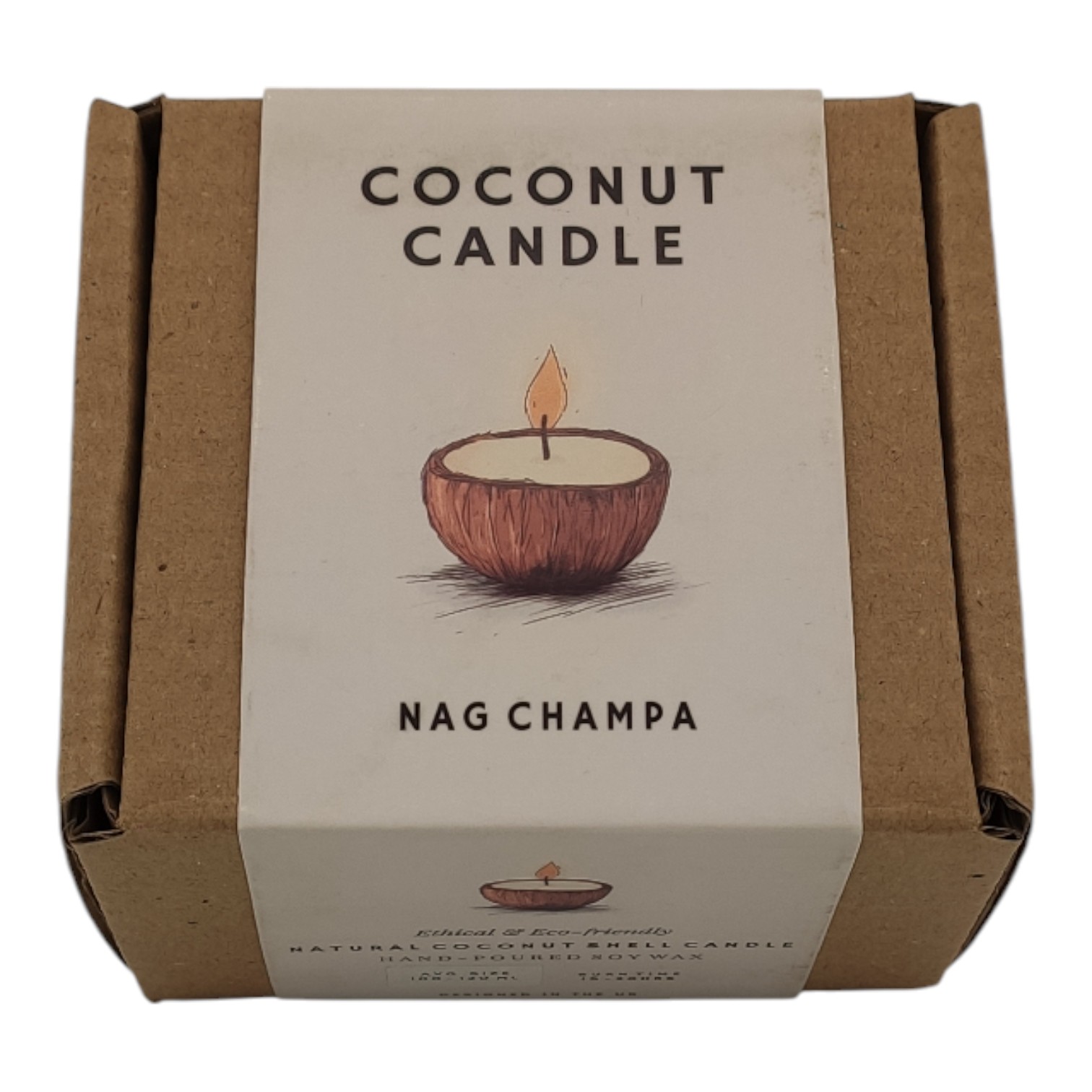 Bougie en bol en noix de coco – Nag Champa – Image 2
